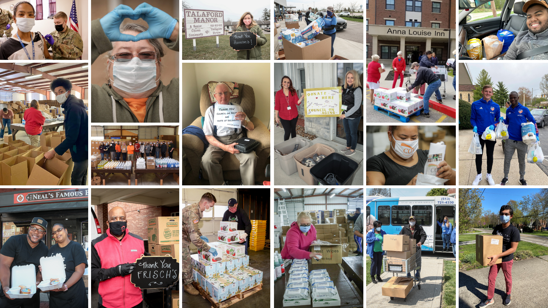 photos showing people helping during the pandemic