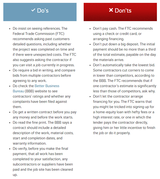 Dos and Donts of home improvement