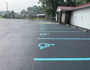 Updated parking lot for accessible spots