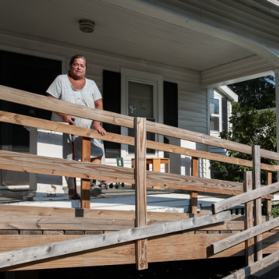 Rebecca and new porch ramp
