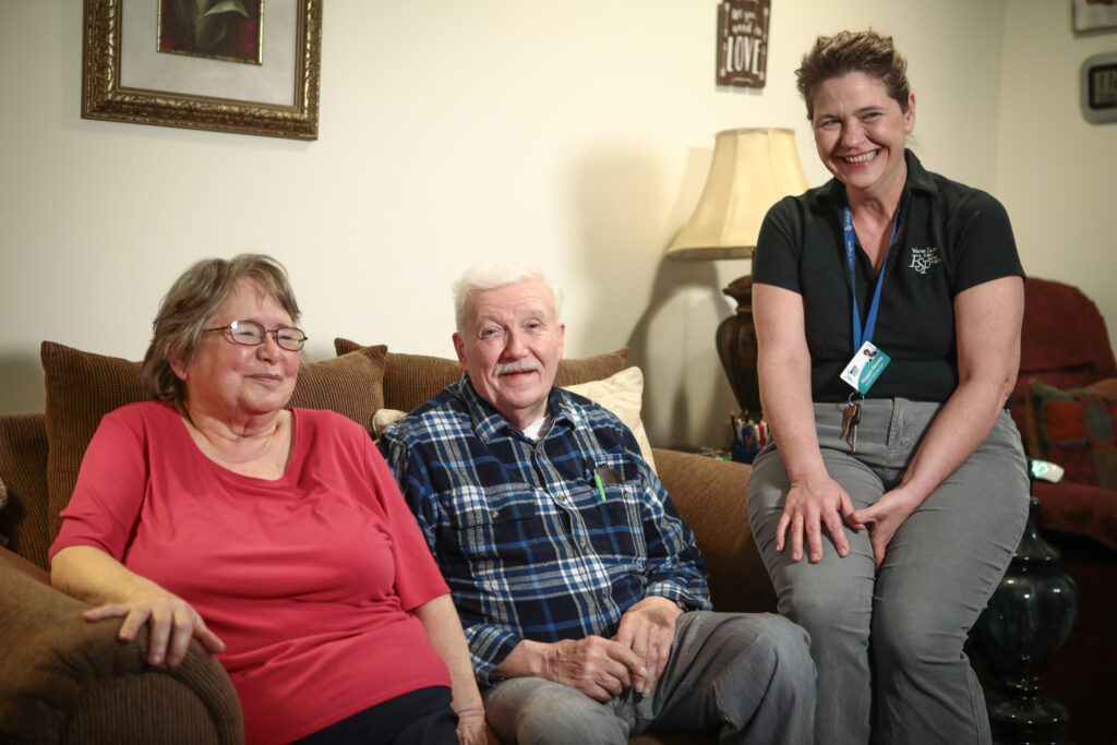 Couple Bill and Rosa, and caregiver