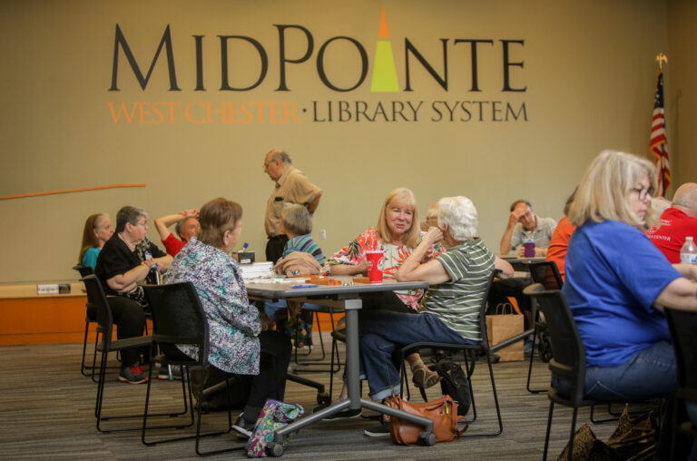 Midpointe Library event with lots of people