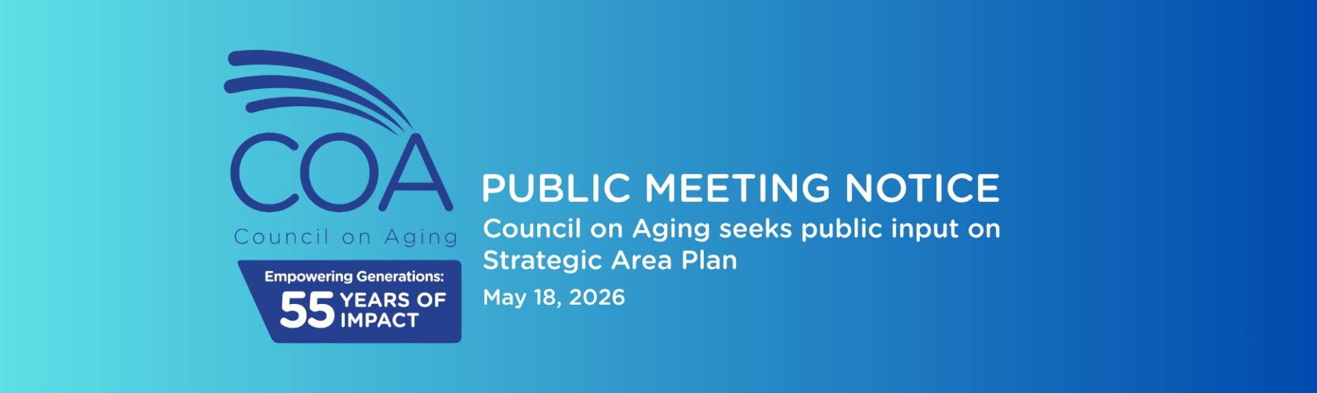 Council on Aging seeks public input on Strategic Area Plan
