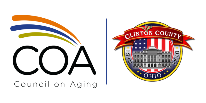council on aging logo and clinton county ohio logo
