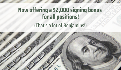COA offering $2,000 signing bonus